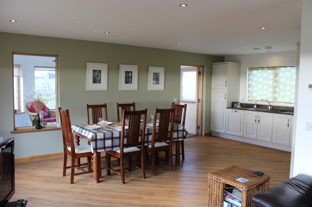 Open-plan kitchen and dining room